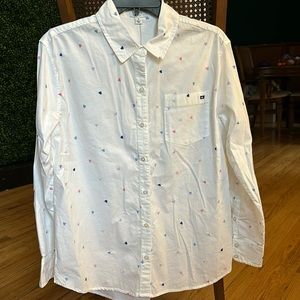 Heart stitched button up long sleeve